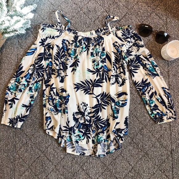 Lush Tops - Nordstrom LUSH Off-the-shoulder Floral Shirt
